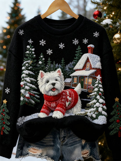 Kvinner Retro Dyre-julkunst Skriv ut Casual Flannel Topp