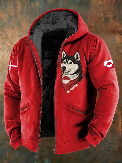 Menns grønland hunde i fleece jakke