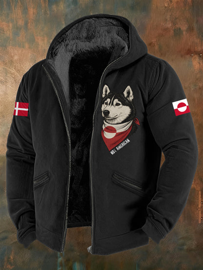 Menns grønland hunde i fleece jakke