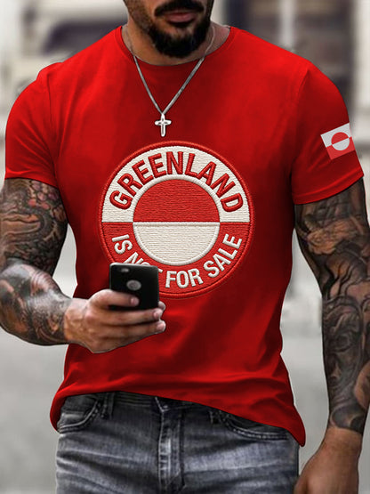Menns grønland er ikke til salg brodert T-shirt