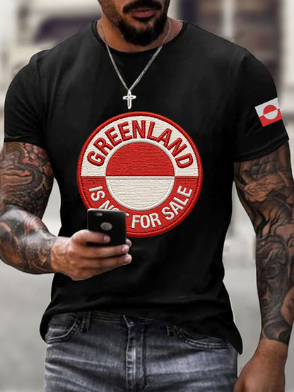 Menns grønland er ikke til salg brodert T-shirt