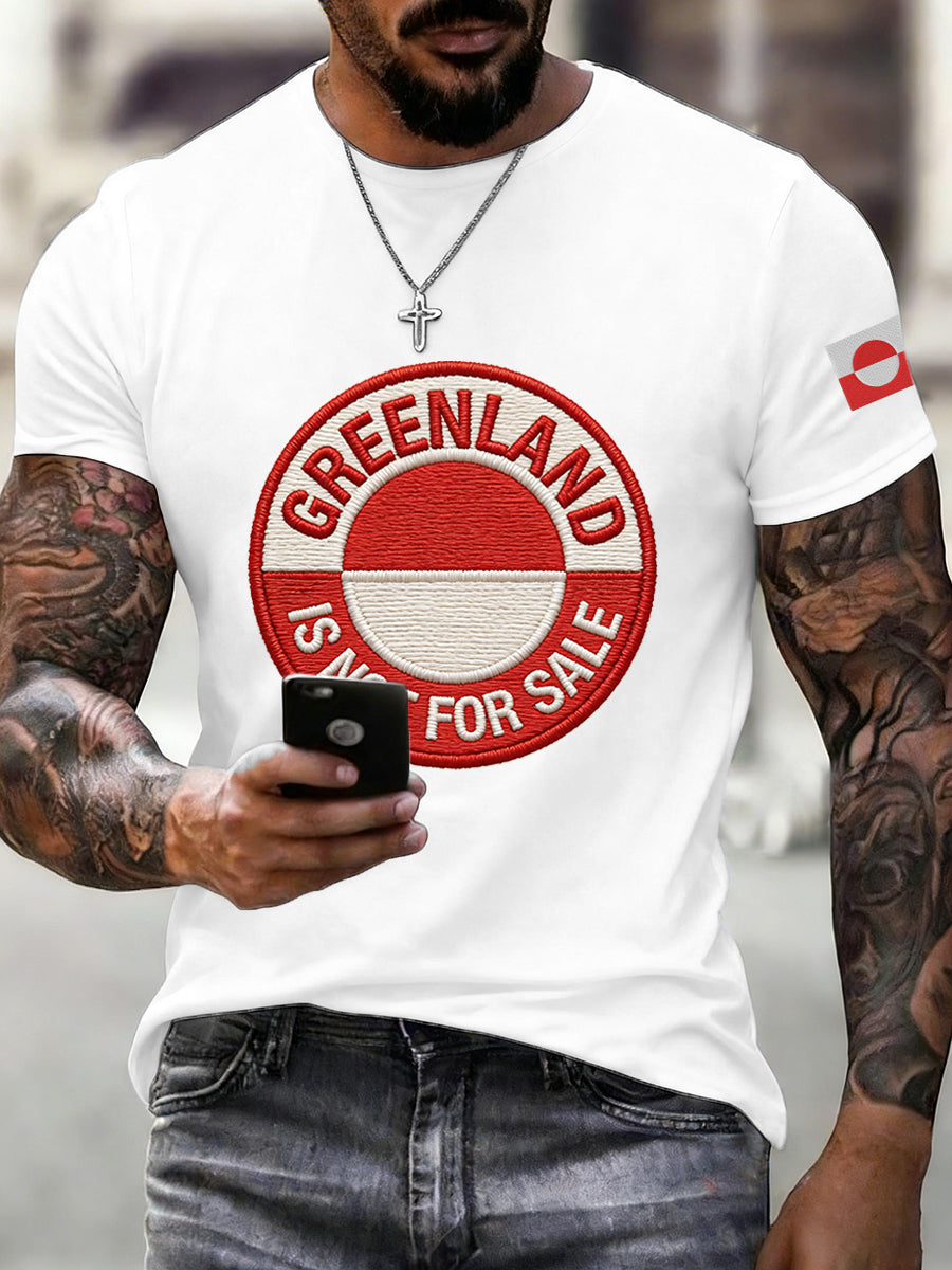 Menns grønland er ikke til salg brodert T-shirt
