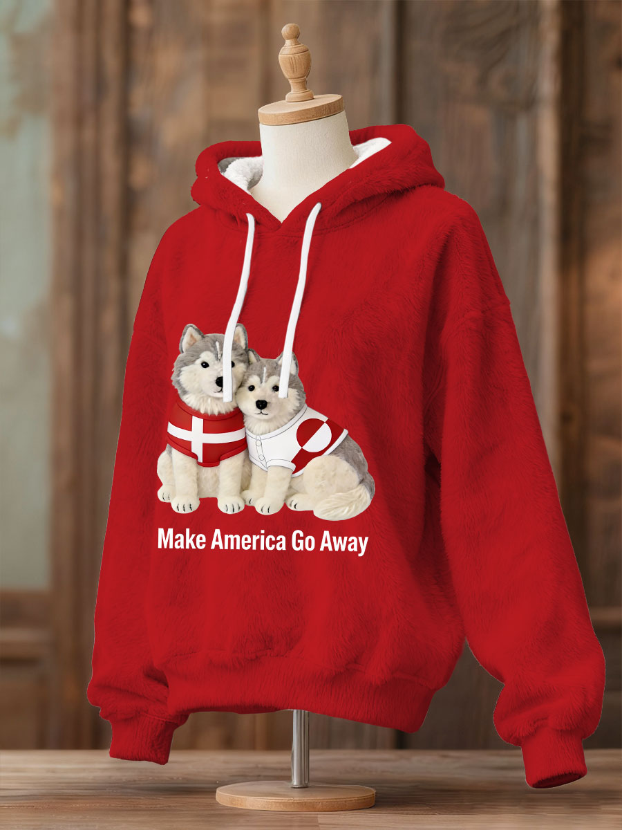 Grønlands hunde Flannel Hoodie for kvinner