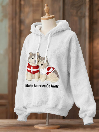 Grønlands hunde Flannel Hoodie for kvinner