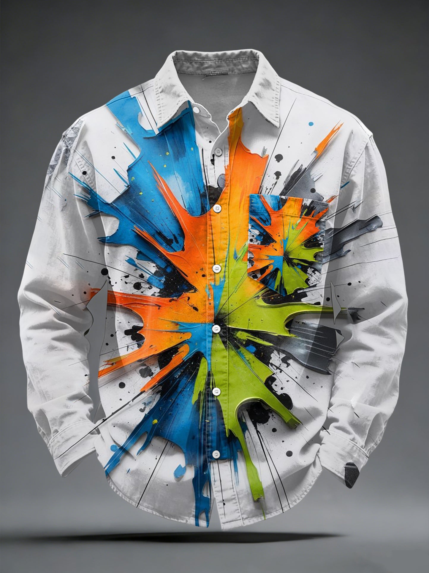 Lys grå skjorte for herrer med grafit