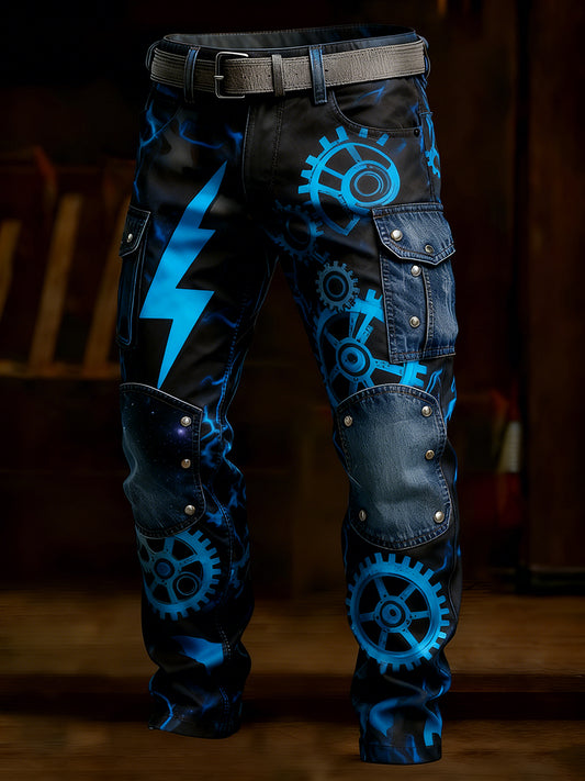 Mans retro businessstil casual arbetsbyxor