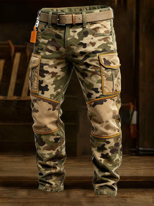 Mans retro businessstil casual arbetsbyxor