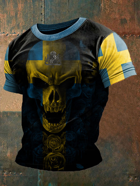 Mäns Sverige Tryckt T-shirt