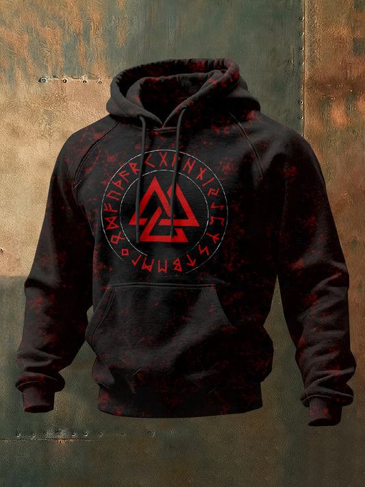 Mäns Vintage Viking Print Casual Sweatshirt