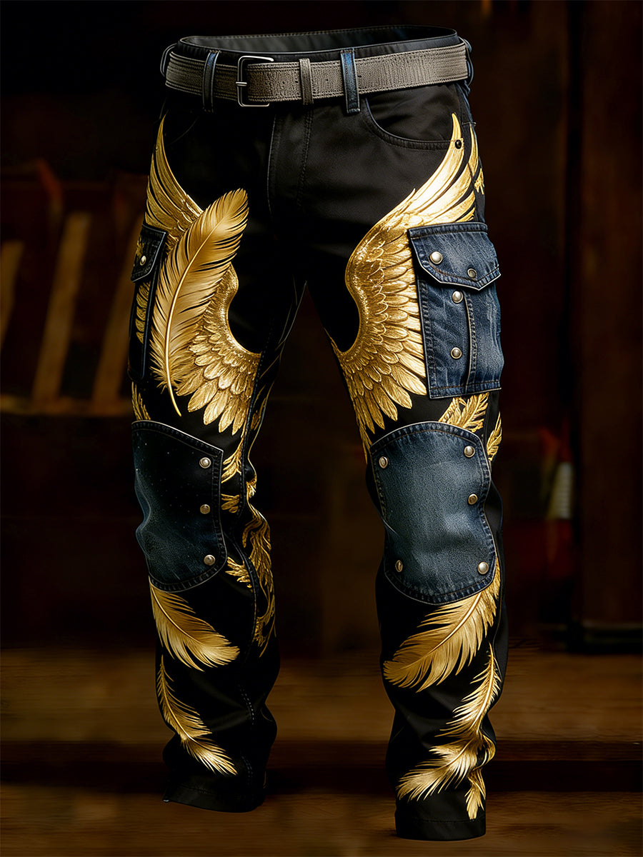 Mans retro businessstil casual arbetsbyxor