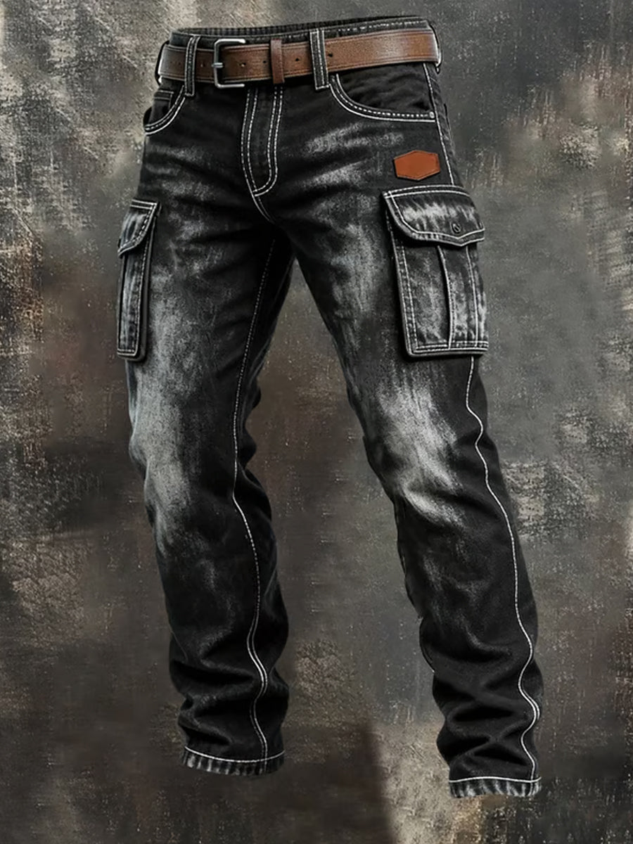 Mans retro businessstil casual arbetsbyxor