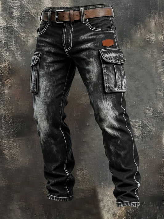 Mans retro businessstil casual arbetsbyxor