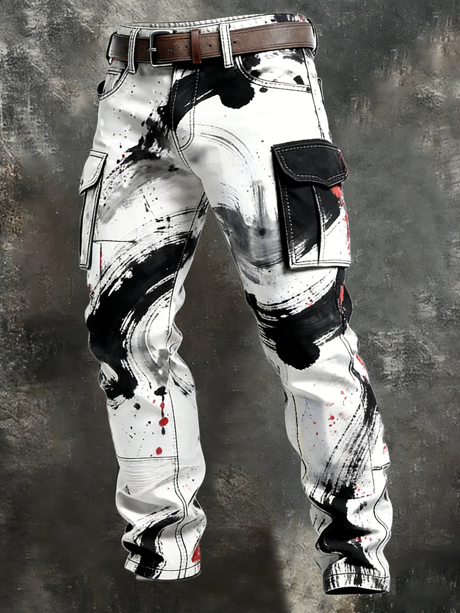 Mans retro businessstil casual arbetsbyxor