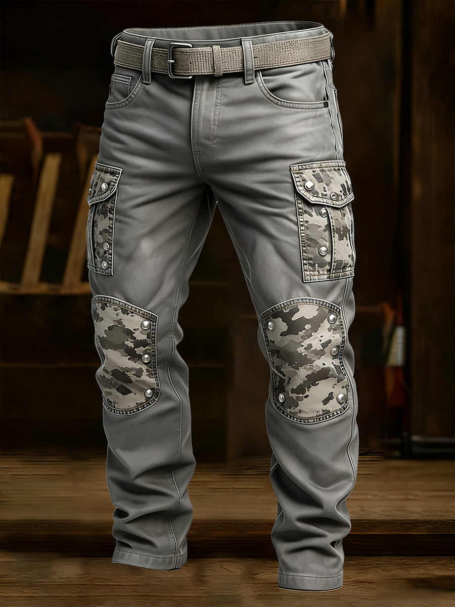 Mans retro businessstil casual arbetsbyxor