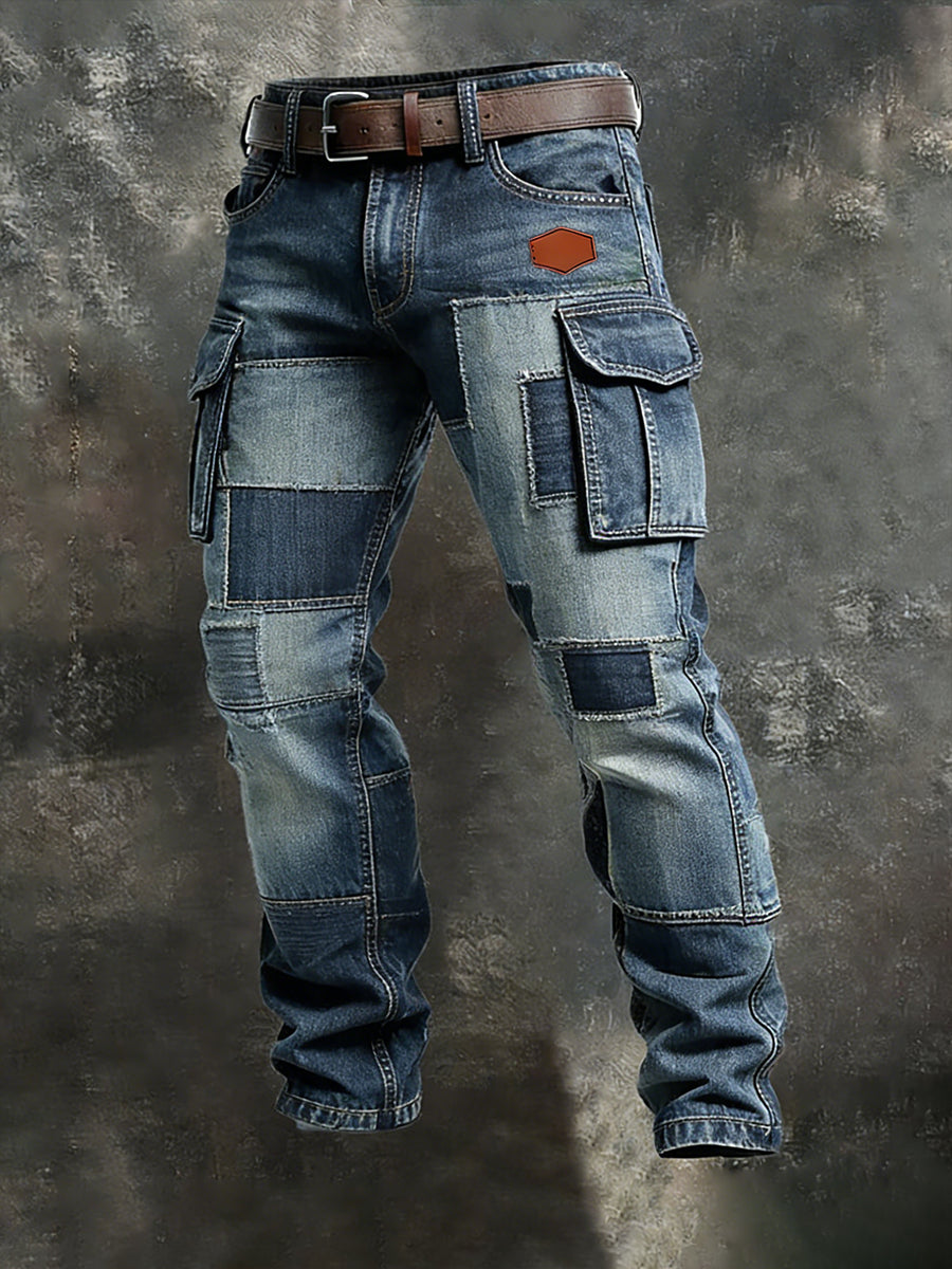 Mans retro businessstil casual arbetsbyxor