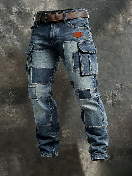 Mans retro businessstil casual arbetsbyxor