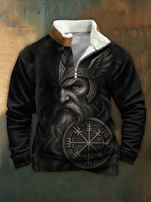Män Vintage Viking tryck Casual Sweatshirt