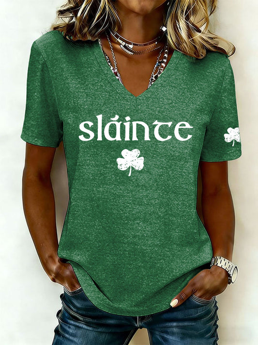 Kvinnors St. Patricks dag tryckt Casual T-shirt