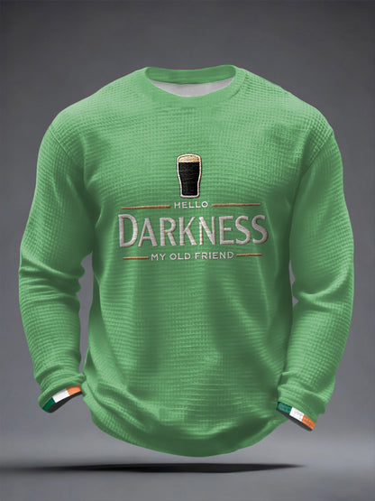 Herr T-shirt med långa ärmarna och mönster: Hello Darkness My Old Friend