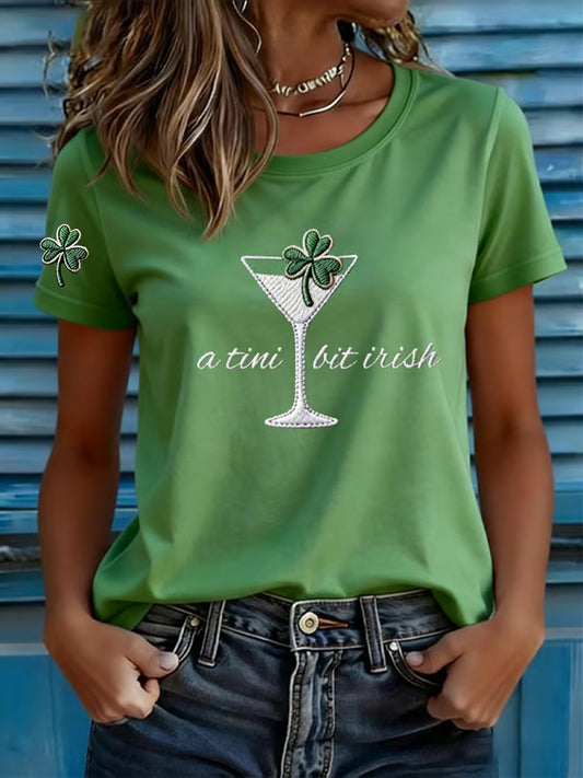 Kvinnors St. Patrick's Day Shamrock Konstkort-T-Shirt