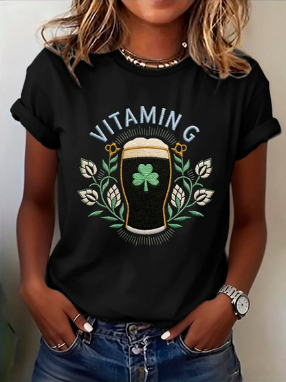 Kvinnor St. Patrick's Day Vitamin G kortärmad T-shirt