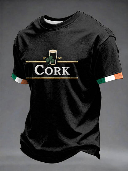 Mäns St.Patrick's Day Cork korta ärmar t-shirta