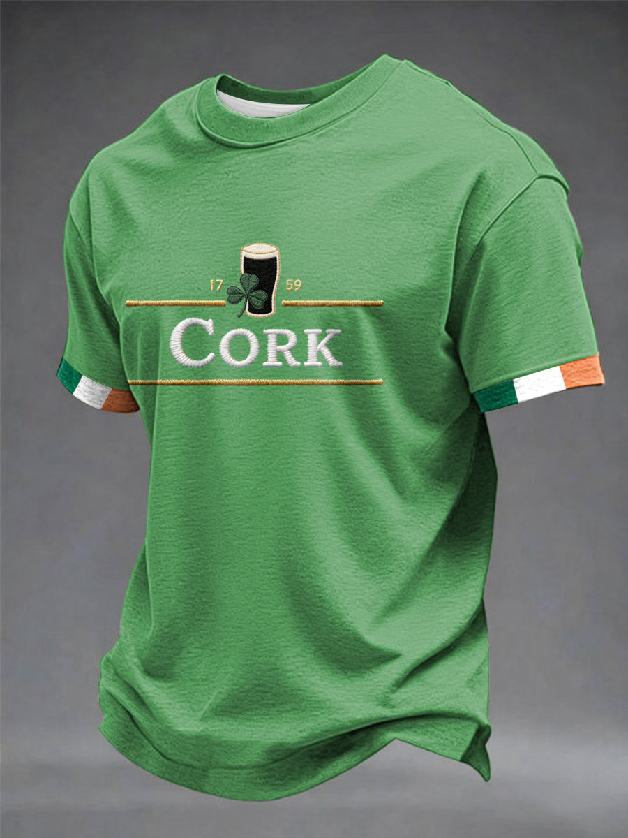 Mäns St.Patrick's Day Cork korta ärmar t-shirta