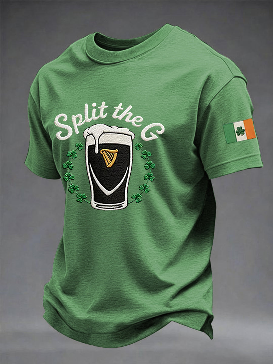 Mäns St. Patrick's Day Dela G tryckta kort ärm T-shirt