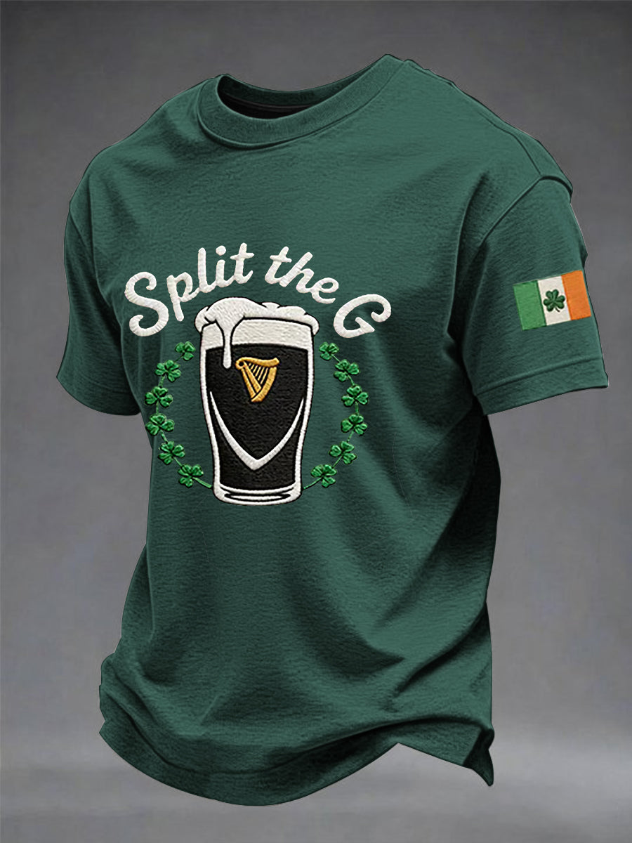 Mäns St. Patrick's Day Dela G tryckta kort ärm T-shirt