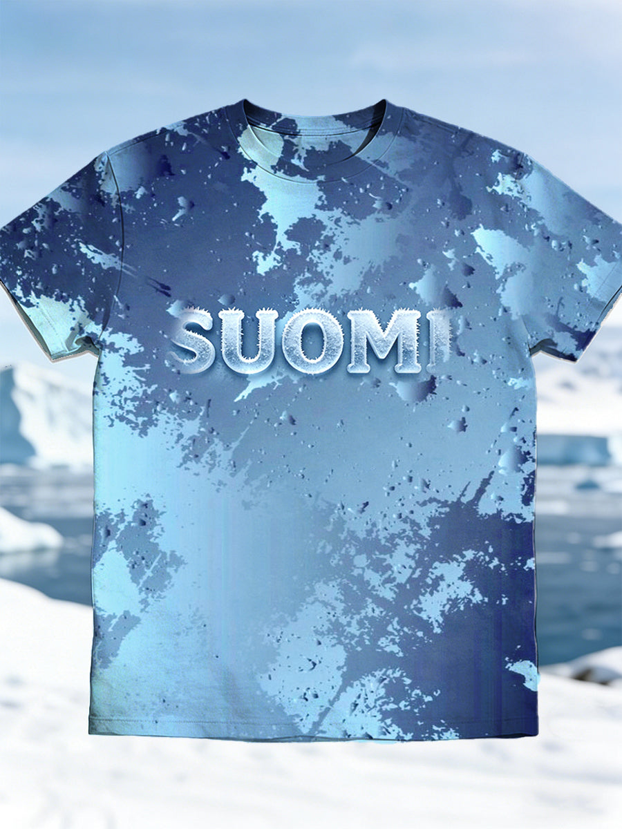 Mäns finska SUOMI Creative Print Casual T-shirt