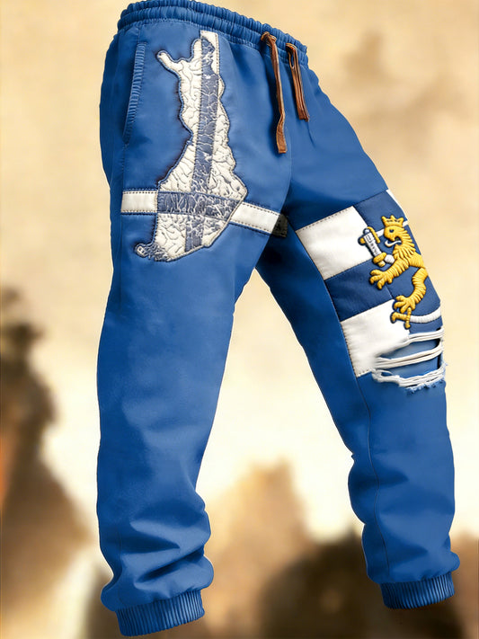 Karta Patchwork Tryckbyxor Byxor