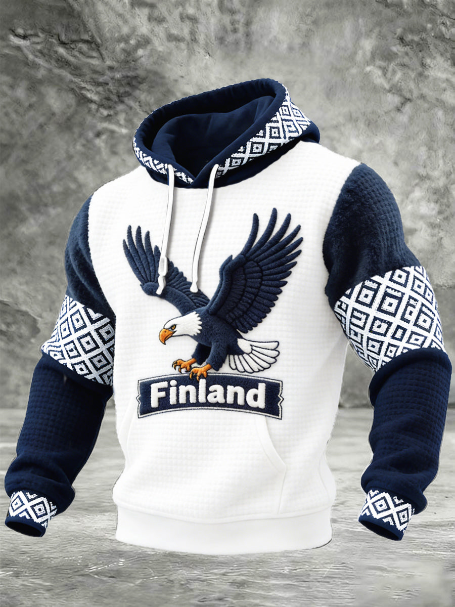 Vita finländska örnpatchwork Skriv ut huvrätt