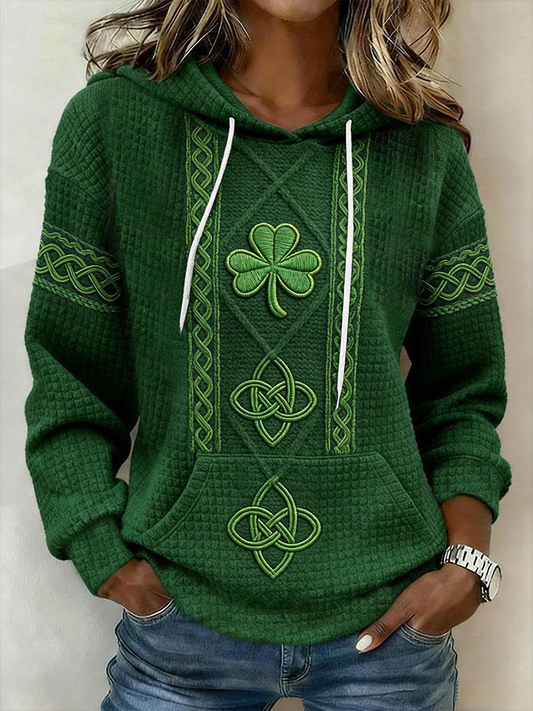 Kvinnor St. Patrick's Day Shamrock Skriv ut stora huvad