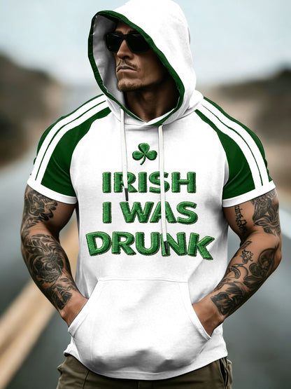 Mäns St. Patrick's Day korta ärmar huvad topp