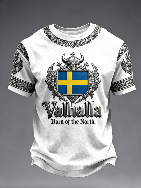 Herrens svenska Viking-stil T-shirt