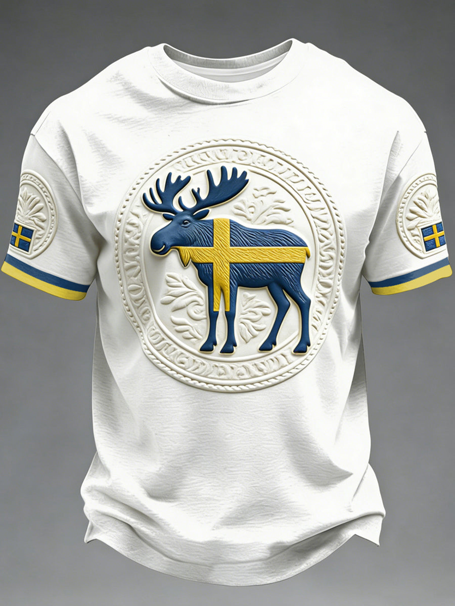 Mäns svenska flagga T-shirt