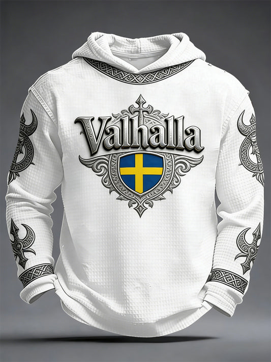 Herrens vikinga-stil Valhalla Våffle Hoodie Valhalla