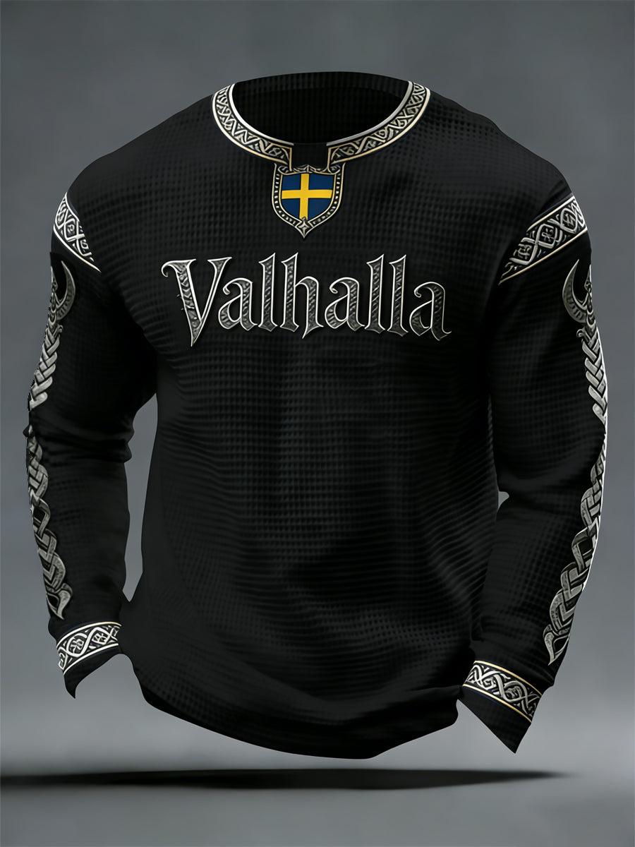 Herrens svenska Viking-stil Valhalla Våffle Topp