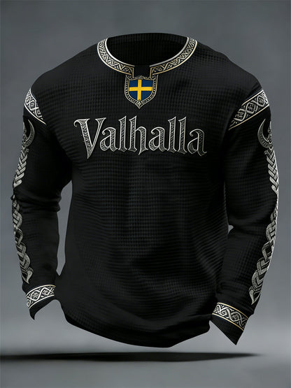 Herrens svenska Viking-stil Valhalla Våffle Topp