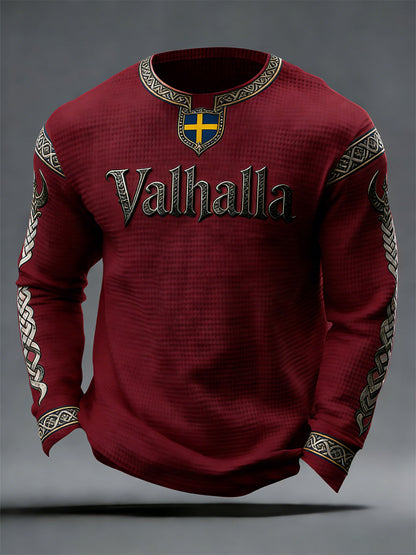 Herrens svenska Viking-stil Valhalla Våffle Topp