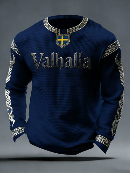 Herrens svenska Viking-stil Valhalla Våffle Topp