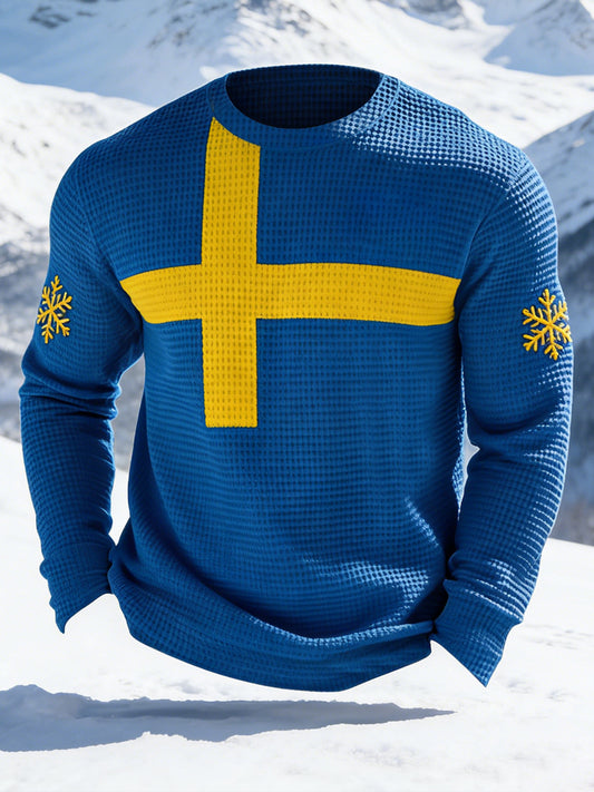 Mäns svensk flagga Våffla topp