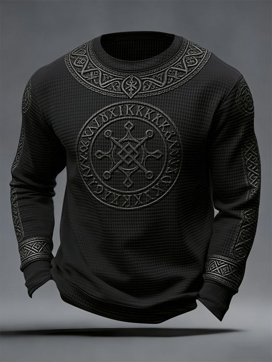 Herrtröja i vikingastil med våffelmönster