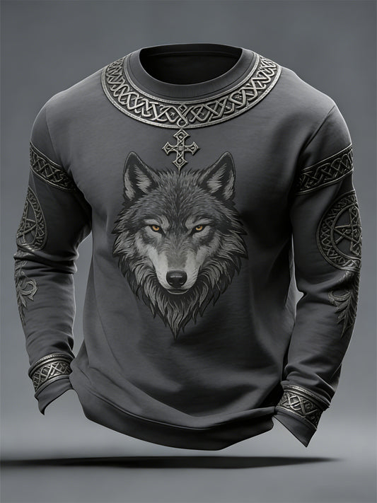 Mäns vikinga-stil Valhalla besättning nack sweatshirt