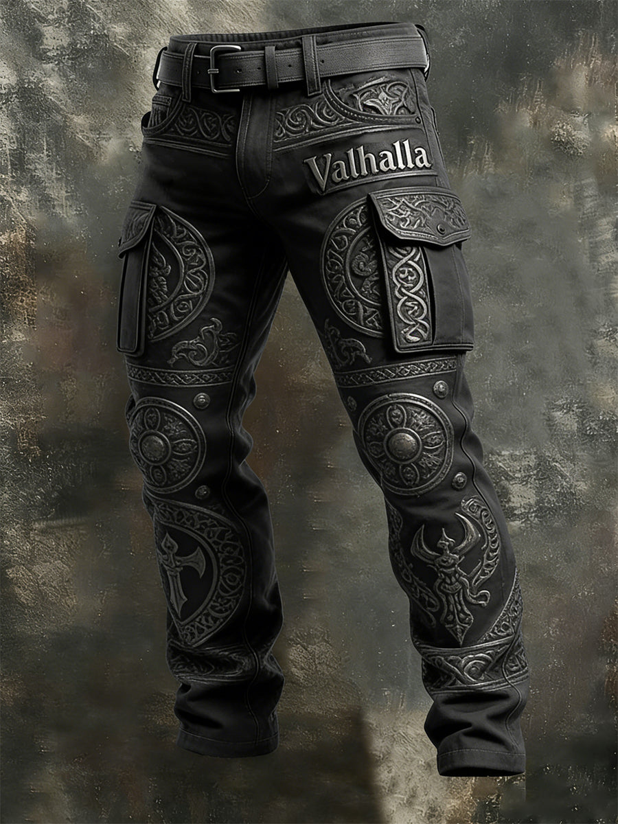 Mäns vikinga-stil Valhalla med plush varm dragkedja jacka