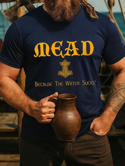 Herr Vikingdrickande t-shirt med korta ärmar