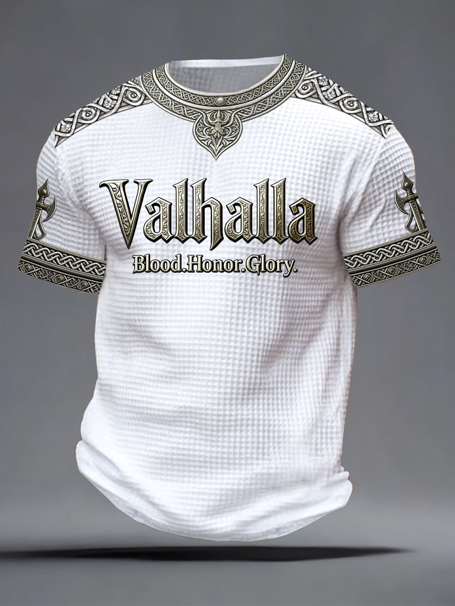 Herrtröja i vikingastil med Valhalla-mönster och våffelstruktur