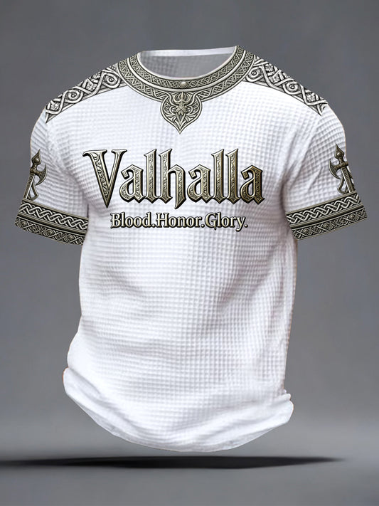 Herrtröja i vikingastil med Valhalla-mönster och våffelstruktur