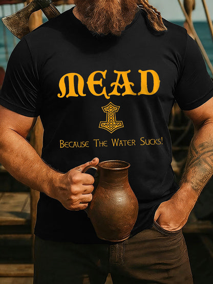 Herr Vikingdrickande t-shirt med korta ärmar