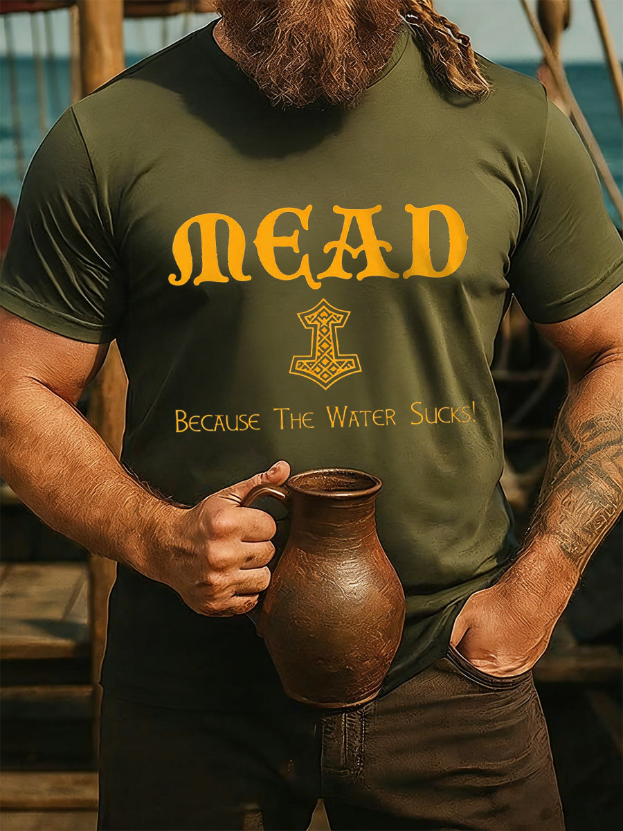 Herr Vikingdrickande t-shirt med korta ärmar